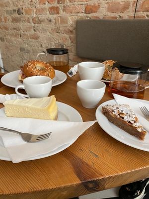 on the right vegan apple pie at Kawiarnia Stragan in Poznan