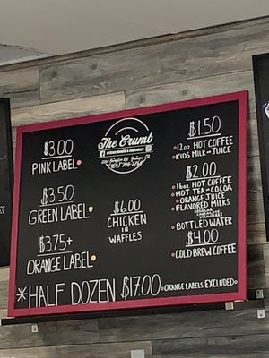 Prices for donuts at The Crumb in Yucaipa