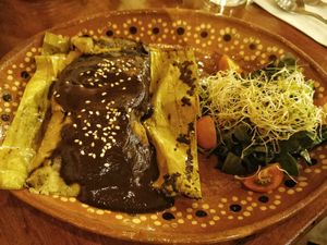 Tamales at Le Campane in Oaxaca