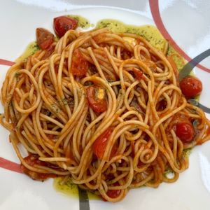 spaghetti primavera   at Le Campane in Oaxaca