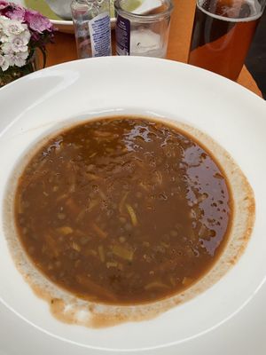 Lentil soup  at Le Campane in Oaxaca