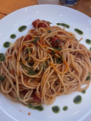 Spaghetti primavera  at Le Campane in Oaxaca