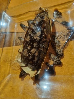 Chocolate tamale at Le Campane in Oaxaca