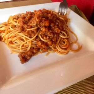 Vegan Bolognese  at Le Campane in Oaxaca