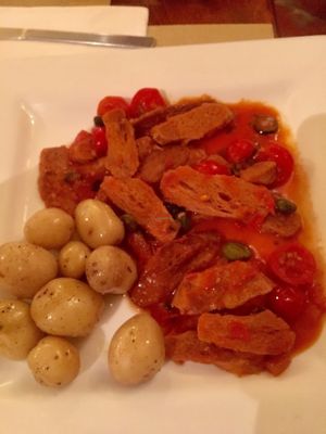 Seitan dish at Le Campane in Oaxaca
