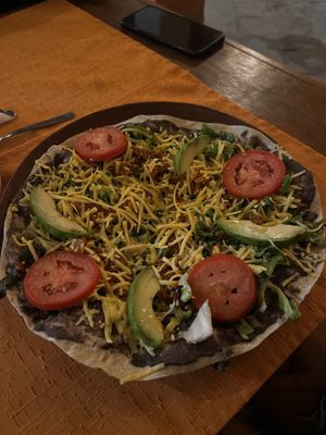 Tlayuda  at Le Campane in Oaxaca