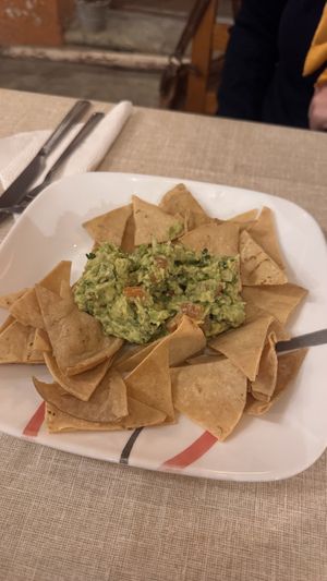 Totopos and Guac  at Le Campane in Oaxaca