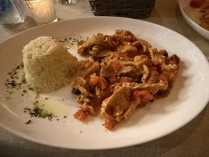 mediterranean seitan  at Le Campane in Oaxaca