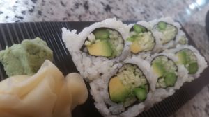 The "AAC Roll" (avocado, asparagus, cucumber) at Sushi Hunter in Lincoln City