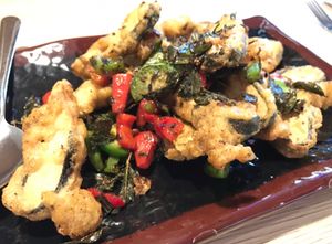 Spiced Salt Fish at Veggie Village in Phoenix