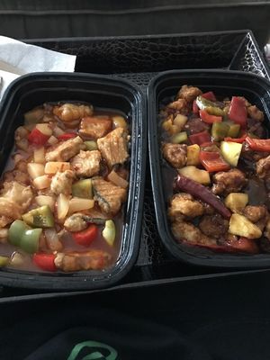 Sweet &  Sour Fish and Kung Pao Chicken at Veggie Village in Phoenix
