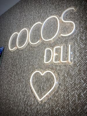 Neon lights  at Cocos Deli in Mallorca