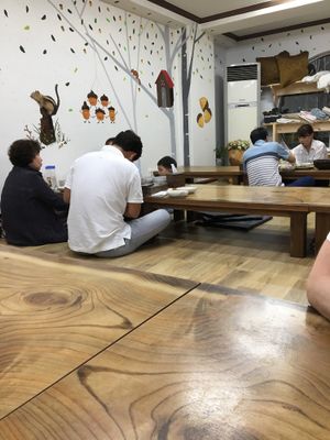 Inside the restaurant at Man Na Dotori in Gangreung
