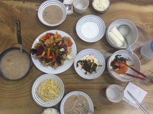 What a spread  at Man Na Dotori in Gangreung