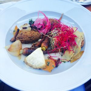 Delicious vegan plate! at Restaurang Sand in Bastad