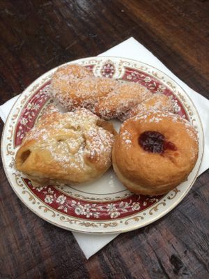 3 dessert pastries at the mini buffet at Bocca Dolce in Western Cape