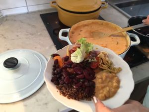 Delicious Thai curry with chickpeas and coconut milk at Torekov Hotel Bistro in Torekov