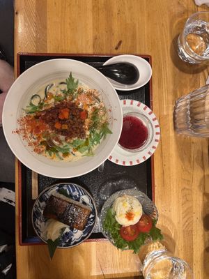 Tan tan ramen with soy meat   at Vegan Ramen Towzen in Kyoto