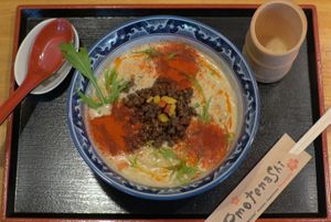 Tantan soy milk ramen at Vegan Ramen Towzen in Kyoto