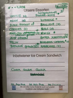 Flavors   at Veganista Ice Cream III in Vienna