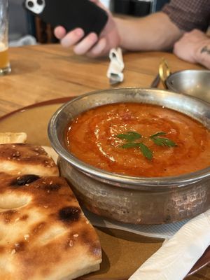 Vegan lentil tomato soup   at Mezze Bar in Auckland