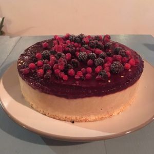 Vegan cheesecake at Blat Picat in Formentera