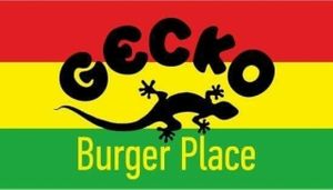 logo at Gecko Burger Place in Santorini