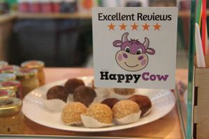 sticker Happy Cow at Vegi Street in Kyiv