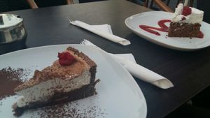 Vegan 4.0 tart and wegeniusz cake. So delicious at Slodki Wentzl - Galeria Krakowska in Krakow