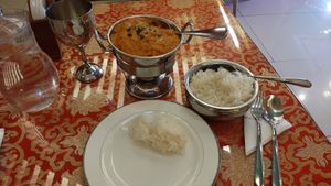 Korean rice and Aloo Gobi at Jyoti Restaurant - Nogosan in Seoul