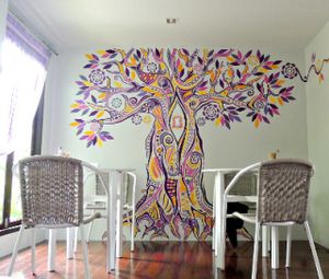 Sitting zone with tree. at Yoga House & Spa in Koh Samui