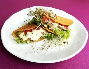 Tacos with homemade falafels. at Yoga House & Spa in Koh Samui