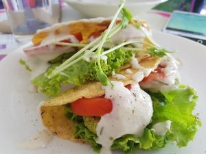 Vegan tacos  at Yoga House & Spa in Koh Samui