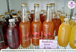 Kombucha drinks. at Yoga House & Spa in Koh Samui