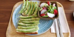 Avo toast, with side salad at Coco&Co in Vientiane
