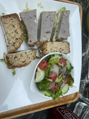 Hummus and cashew cheese sandwich (all gf too)  at Coco&Co in Vientiane