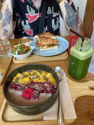 Panini and smoothie  at Coco&Co in Vientiane