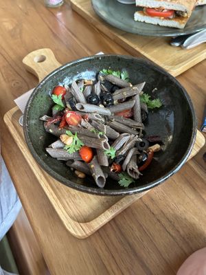 Spicy mushroom pasta  at Coco&Co in Vientiane