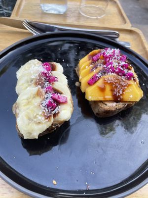 Nut butter toasts (without honey)  at Coco&Co in Vientiane
