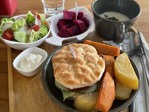 Dishes can be made into a lunch set for 50,000 kip and come with the soup of the day, a mixed salad and seasonal fruit.  at Coco&Co in Vientiane