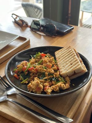 Scrambled tofu  at Coco&Co in Vientiane