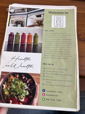 Menu  at Coco&Co in Vientiane