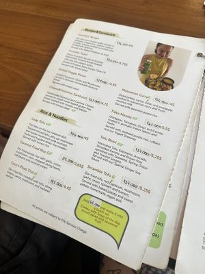 Menu  at Coco&Co in Vientiane