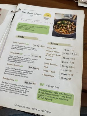 Menu   at Coco&Co in Vientiane