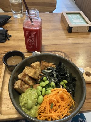 Marinated tofu bowl  at Coco&Co in Vientiane