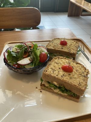 Hummus and cream cheese sandwichh  at Coco & Co in Vientiane