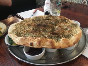 Vegan scramble eggs from tofu at Shuk in Warsaw