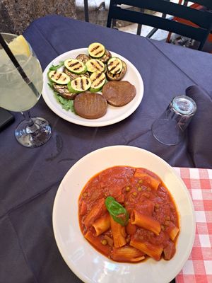 Pasta and seitan medallions.  Medallions were nothing special.   Basic flavor and lazy textured seitan. at Tandem in Naples