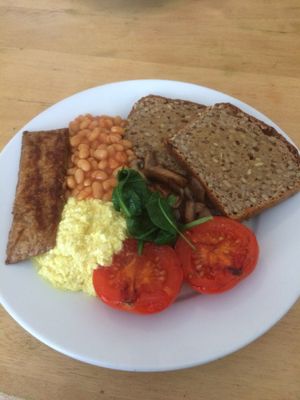 Full monty vegan breakfast at Cafe Gratitude in Hastings