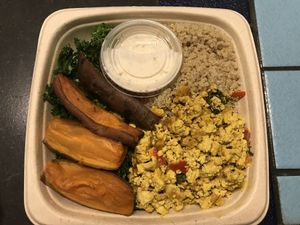 Quinoa, tofu, sweet potato and kale. Loved it!  at Blossom du Jour - Columbus Circle in New York City